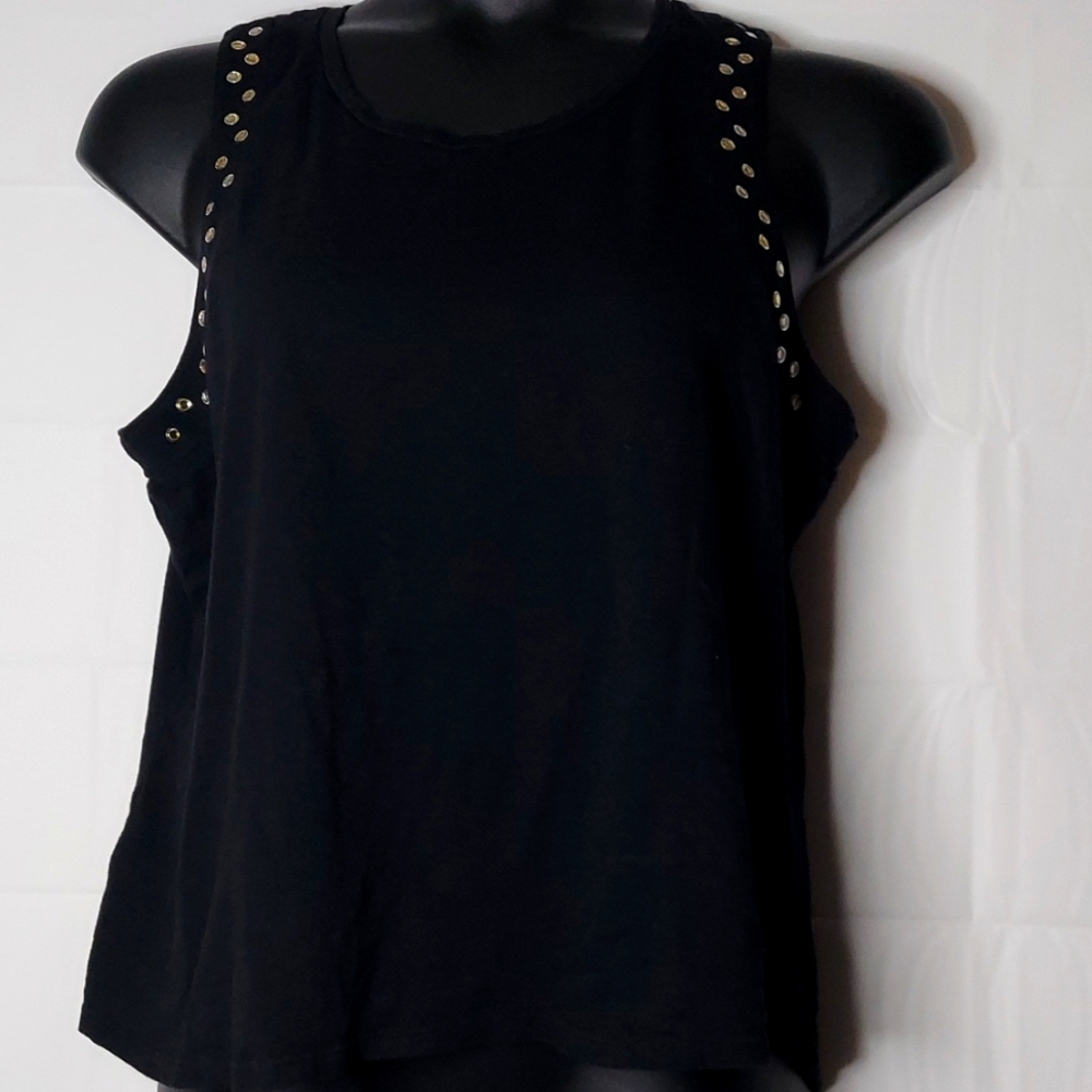 a.n.a Black Tank with Rhinestones